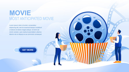 movie flat landing page with header banner vector