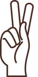 sign language hand gesture peace and love line vector