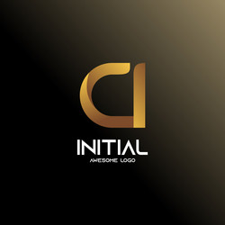 Ld initial logo vintage gold gradient Royalty Free Vector