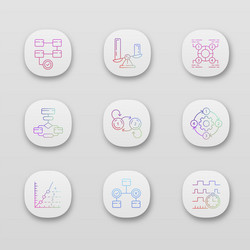 Diagram concepts app icons set statistics data vector