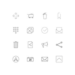 interface linear thin icons set outlined simple vector image