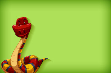 background template with plain color and red snake vector image