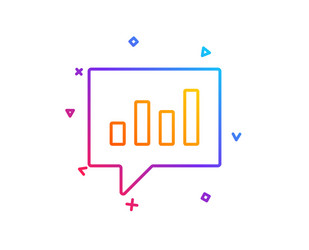 Chart line icon report graph in speech bubble vector