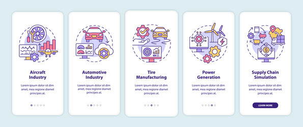 digital twin usage onboarding mobile app screen vector image