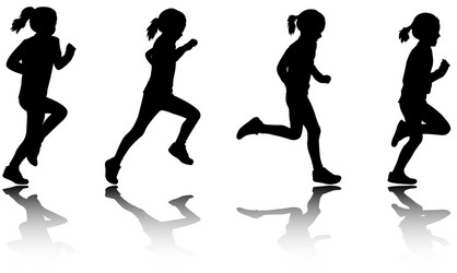 Running Silhouettes of Children Vector Image