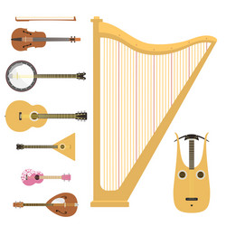 Set of stringed musical instruments classical vector