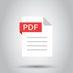 Pdf icon in flat style document text on isolated vector