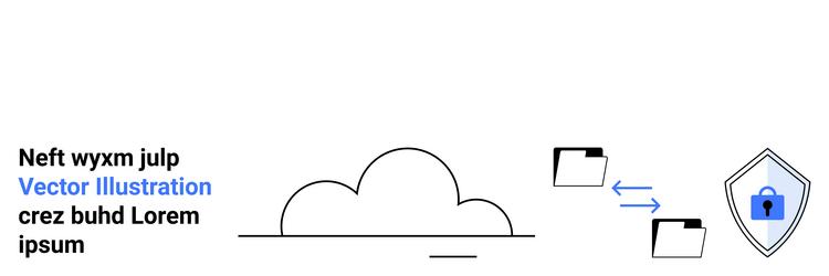 cloud data security with file transfer vector image