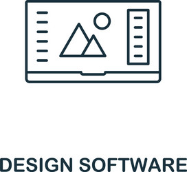 design software icon thin outline style from vector image