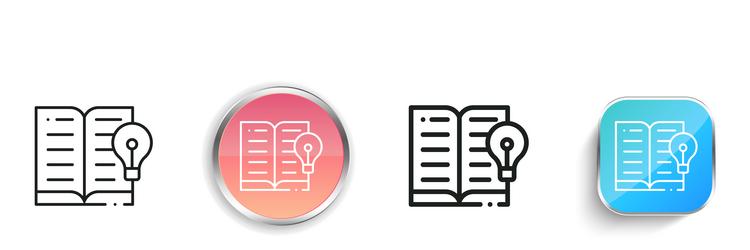 learning icon thin linear regular and button vector image