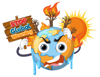 Stop global warming concept Royalty Free Vector Image