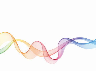 Transparent wavy lines in rainbow colors abstract vector