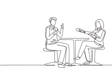 TV Host Interview Sketch vector image
