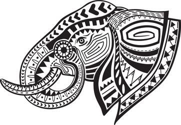 Ethnic ornamented elephant vector