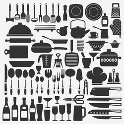 Kitchen icons Royalty Free Vector Image - VectorStock