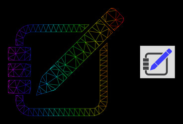 Rainbow gradiented polygonal net edit records icon vector