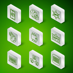 set line binary code nft blockchain technology vector image