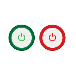 set of 2 on off push power buttons with dark grey vector image