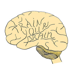 Train your brain hand drawn vector