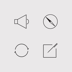 User interface simple linear icons set outlined vector