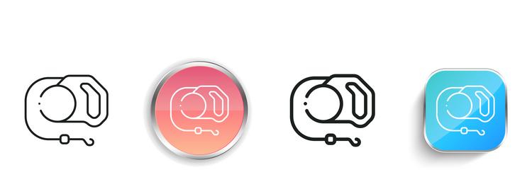 leash icon thin linear regular and button style vector image