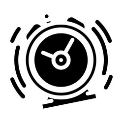 Ringing alarm clock glyph icon vector