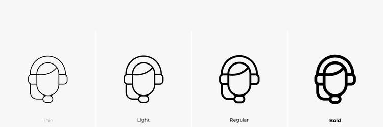 teleoperator icon thin light regular and bold vector image