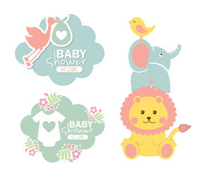 Baby Shower Floral Celebration Vector Image