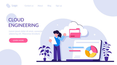 cloud engineering concept computing web vector image