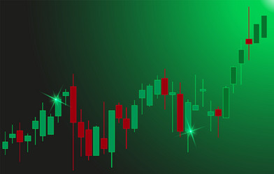 Financial candlestick chart graph with support Vector Image