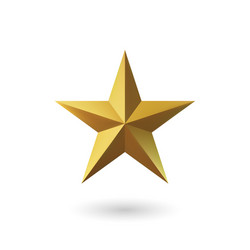Realistic 3d golden star isolated on white Vector Image