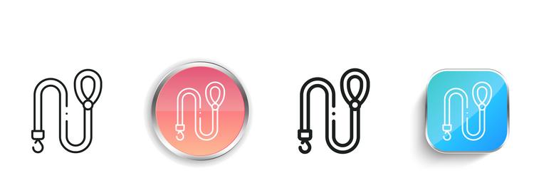 leash icon thin linear regular and button style vector image