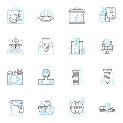 Music industry linear icons set recordings vector