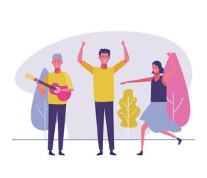 People dancing music vector