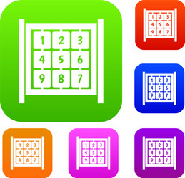 Cubes with numbers on playground set collection vector