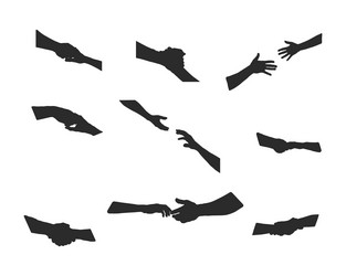 Helping Hand Silhouettes Vector Image