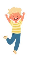 Jumping child boy Royalty Free Vector Image - VectorStock