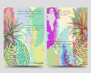 Pineapples bright brochure flyer template vector