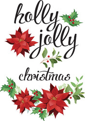 Red Poinsettia Christmas Vector Image