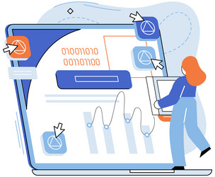application testing metaphor software vector image