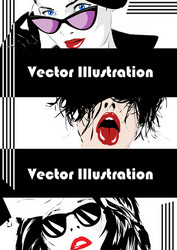 fashion girl in sketch-style Vector Image