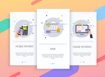 onboarding screens user interface kit for mobile vector image