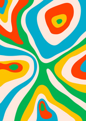 retro background with abstract psychedelic wavy vector image