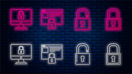 Set line secure your site with https ssl open vector