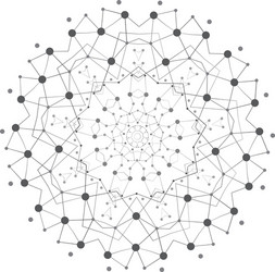 Shape molecular structure with lines and dots vector