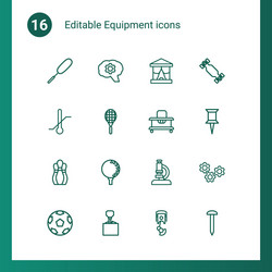 16 equipment icons vector