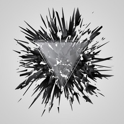 Shatter and destruction dark triangle explosion Vector Image