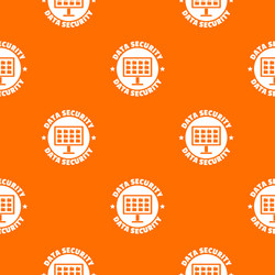 Pc data security pattern orange vector