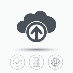 upload from cloud icon data storage sign vector image