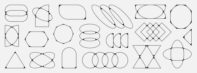 y2k frames collection minimalistic linear vector image